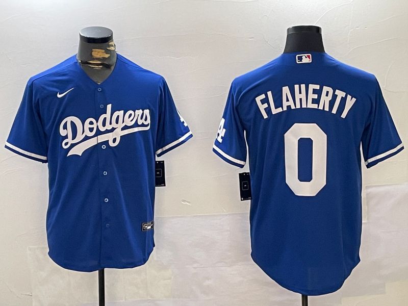 Men Los Angeles Dodgers 0 Flaherty Blue Game 2024 Nike MLB Jersey style 11201